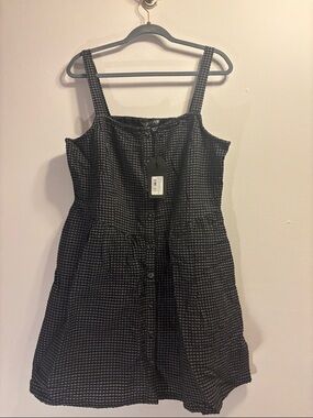 Disturbia Black Gingham Button-Front Mini Dress